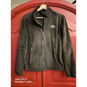 The North Face Med Brown Fleece Zip Osito Jacket Embroidered Excellent Condition